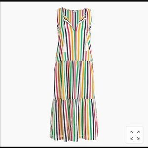 J. Crew Rainbow Stripe Beach Cover/Dress Size M